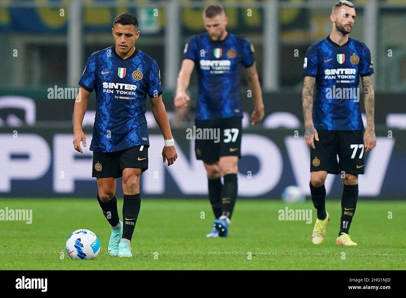 Spada/LaPresse Settembre 25 , 2021 - Milano,Italia Sport, Calcio Inter Vs Atalanta - Campionato Italiano Serie A Calcio 2021/2022 - Stadio San Siro nella foto Alexis Sanchez Foto Stock