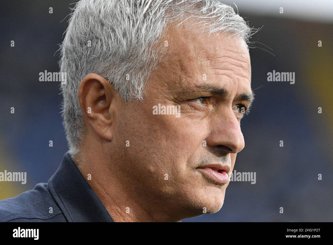 Fabrizio Corradetti / LaPresse 26st settembre 2021 Roma, Italia sport soccer SS Lazio vs AS Roma - Campionato Italiano Calcio League A TIM 2021/2022 - Stadio Olimpico nella foto: Jose&#x2019; Mourinho allenatore (AS Roma) Foto Stock