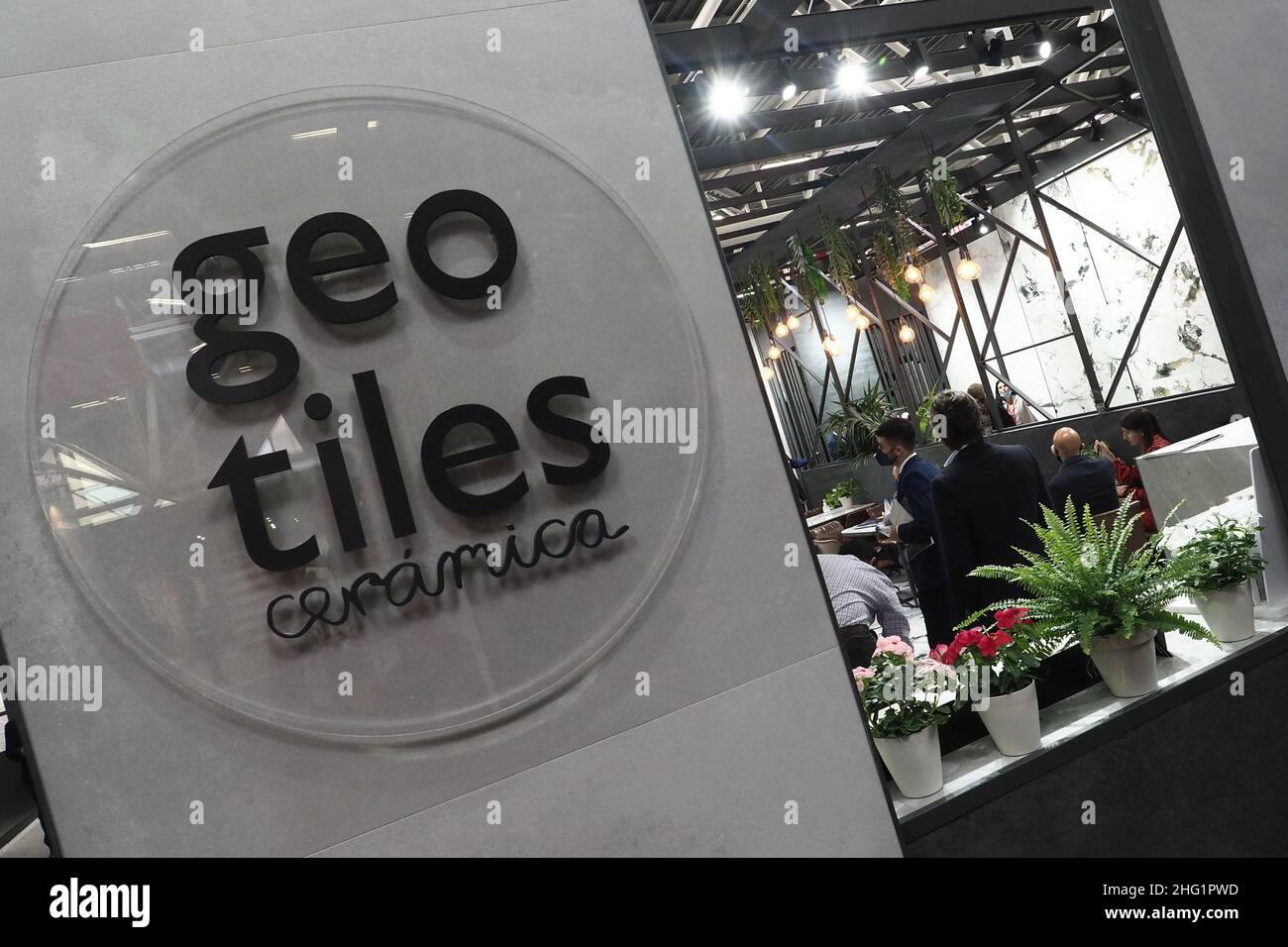 Michele Nucci/LaPresse 27 settembre 2021 - Bologna, Italia News Cersaie, la più importante mostra mondiale di piastrelle ceramiche e arredi per bagno, torna al Centro Espositivo di Bologna dal 27 settembre al 1 ottobre 2021 Foto Stock