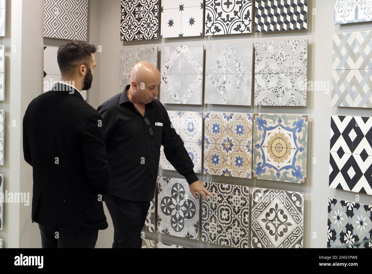 Michele Nucci/LaPresse 27 settembre 2021 - Bologna, Italia News Cersaie, la più importante mostra mondiale di piastrelle ceramiche e arredi per bagno, torna al Centro Espositivo di Bologna dal 27 settembre al 1 ottobre 2021 Foto Stock