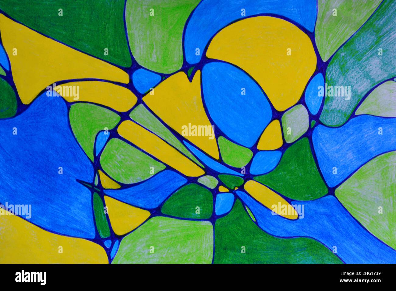 Bella illustrazione della matita neurografica blu Foto Stock