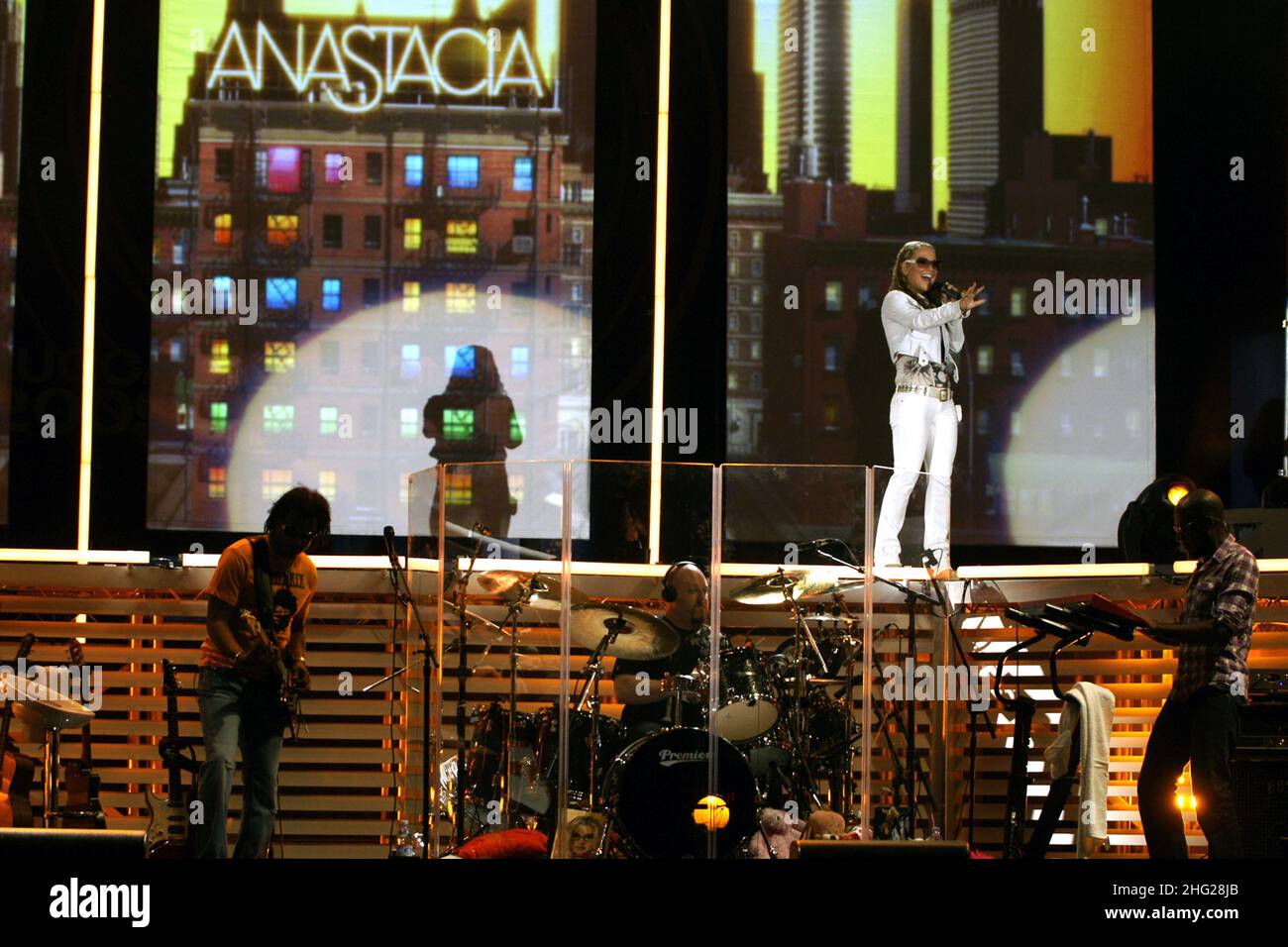 Anastasia si esibisce al Lucca Summer Festival in Toscana. Foto Stock