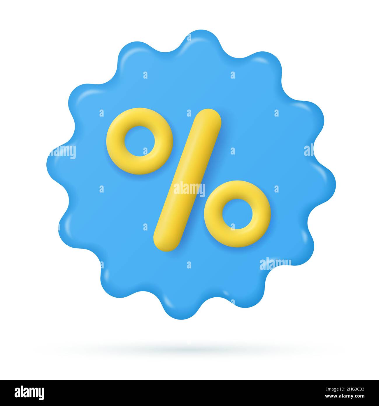 Icona del badge di sconto. 3d rendering. Illustrazione Vettoriale