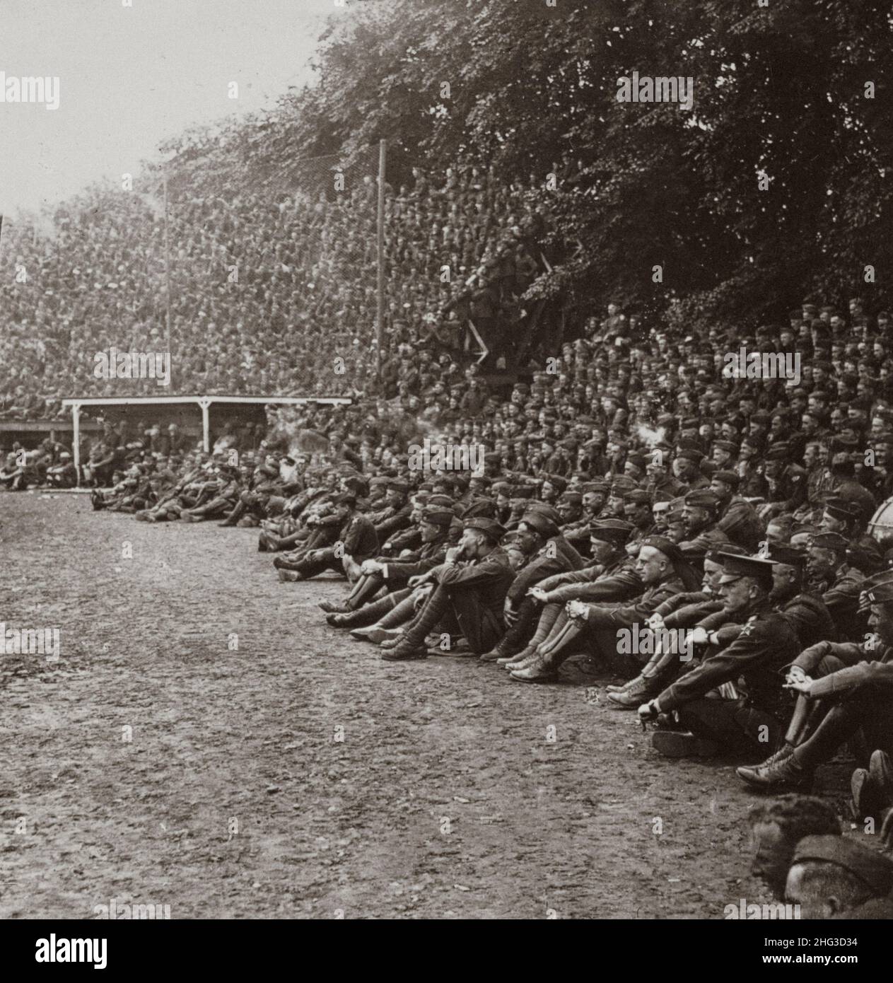 Foto d'epoca della prima Guerra Mondiale 1914-1918. Introduzione del baseball in Germania, l'Esercito di occupazione degli Stati Uniti sul Reno. Neuwied, Renania-Palatinato, tedesco Foto Stock