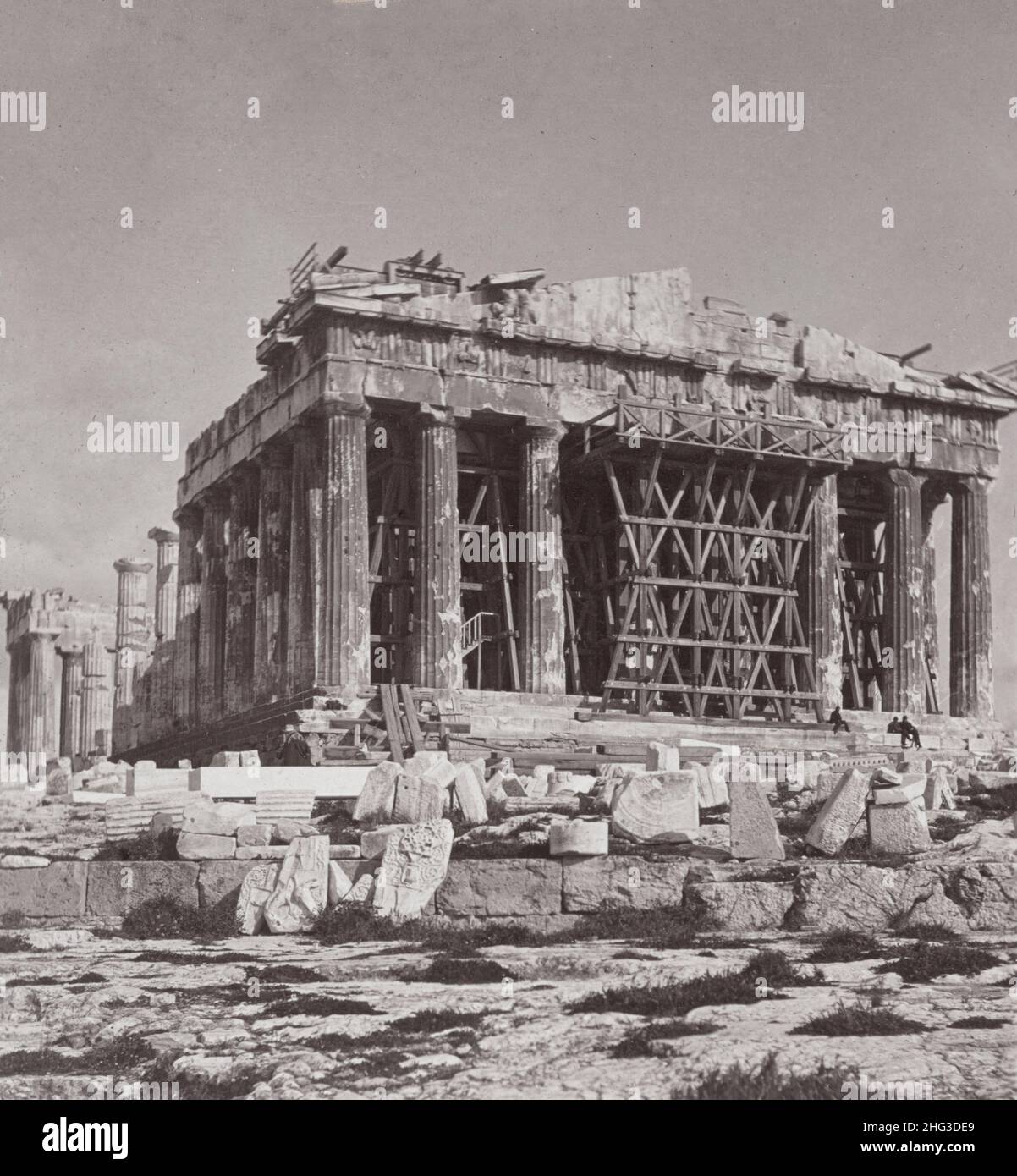 Foto d'epoca del Partenone, Atene, Grecia. 1900s Foto Stock