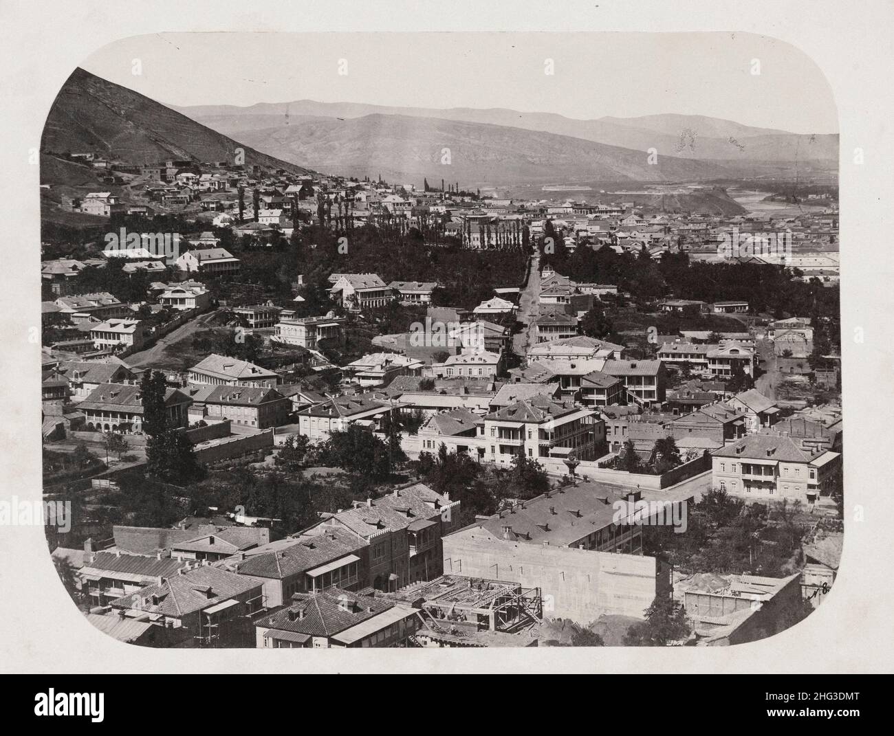 Vista sul Tiflis 19th secolo. Impero russo. 1860-1870 Tbilisi, in alcune lingue ancora conosciute con il suo nome pre-1936 Tiflis è la capitale e l Foto Stock