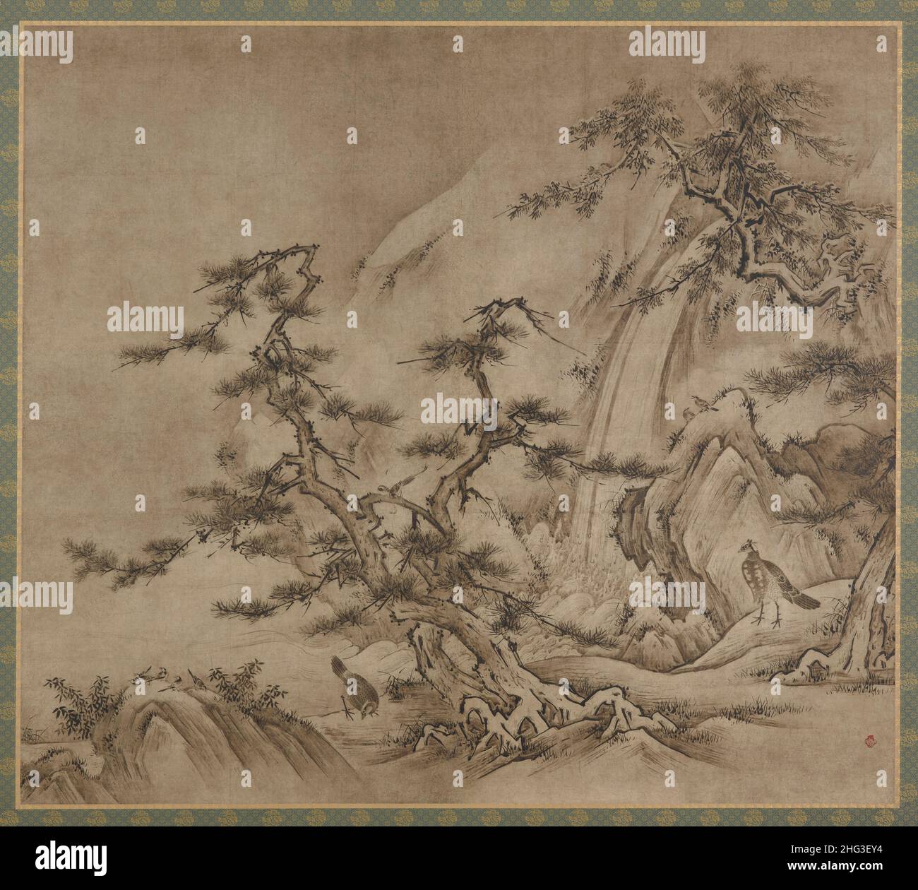 Paesaggio medievale giapponese di Kano SHOEI (1519-1592). Periodo Muromachi, 1519-1592 Foto Stock