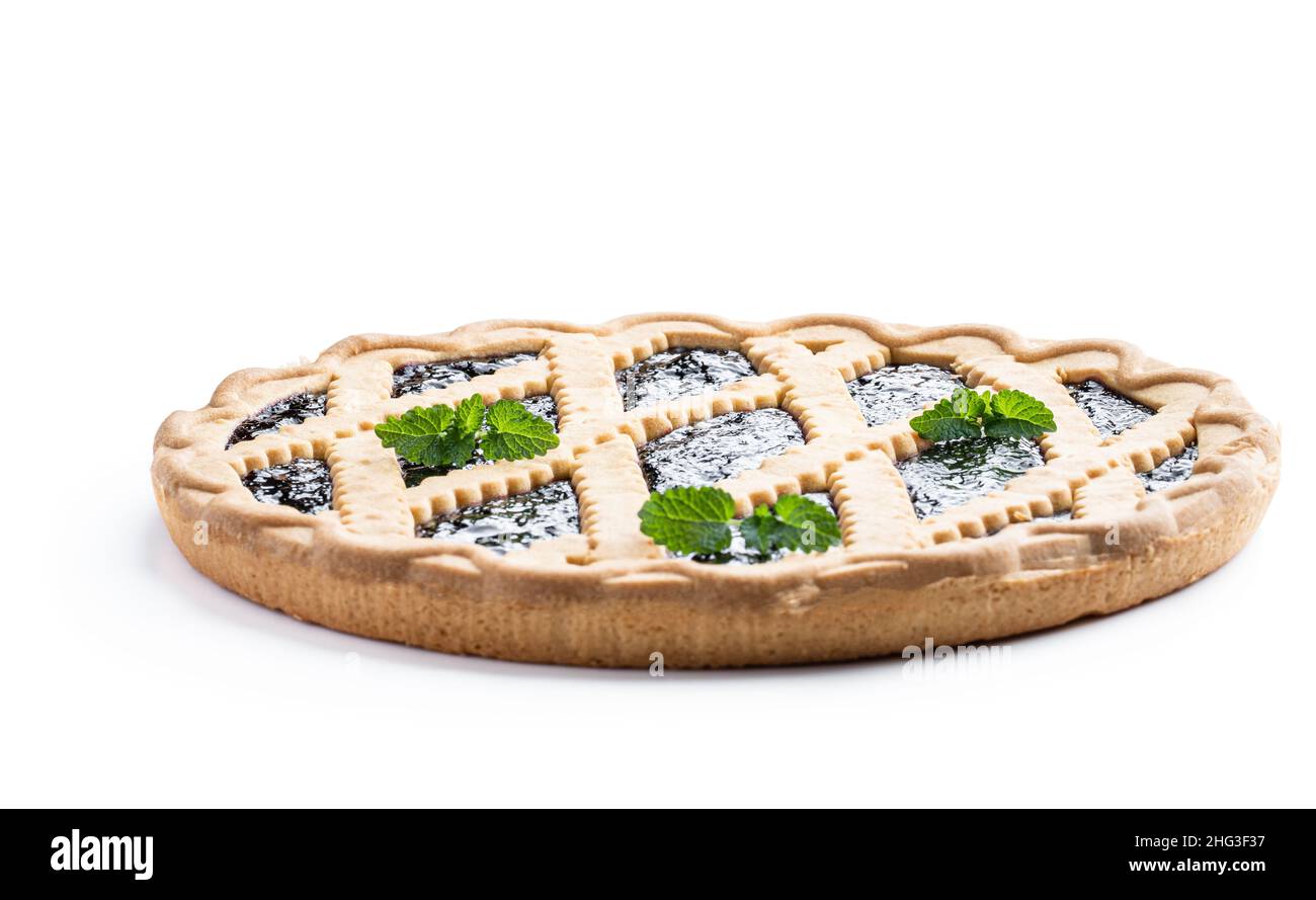 Torta di mirtillo isolato su un bianco Foto Stock