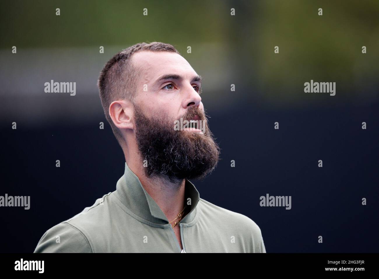 Melbourne, Australia. 18th Jan 2022. Melbourne, Australia. 18th Jan 2022. BENOIT PAIRE (fra) in azione al 2022 Australian Open martedì 2022 gennaio, Melbourne Park Credit: Corleve/Alamy Live NewsCredit: Corleve/Alamy Live News Foto Stock