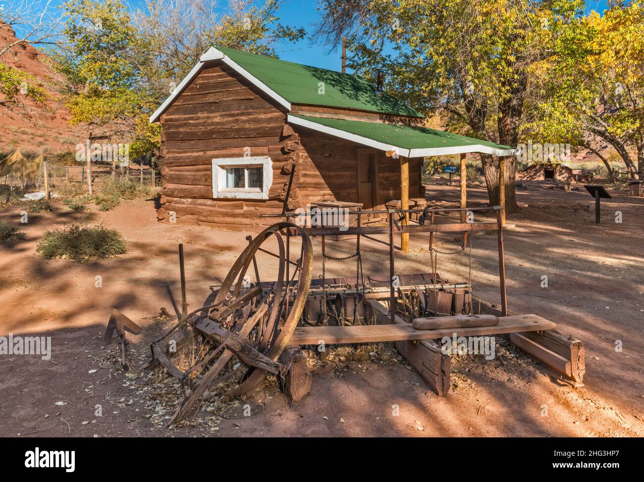 Samantha's Cabin, 1886, Lonely Dell Ranch, Paria Canyon, Near Lees Ferry, Glen Canyon National Recreation Area, Arizona, Stati Uniti Foto Stock