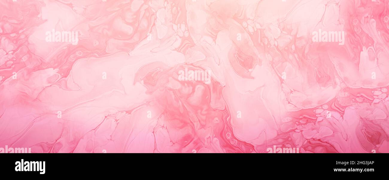 Astratto due colori rosa e lavanda marmo liquido sfondo viola rosa acquerello mescolamento Foto Stock