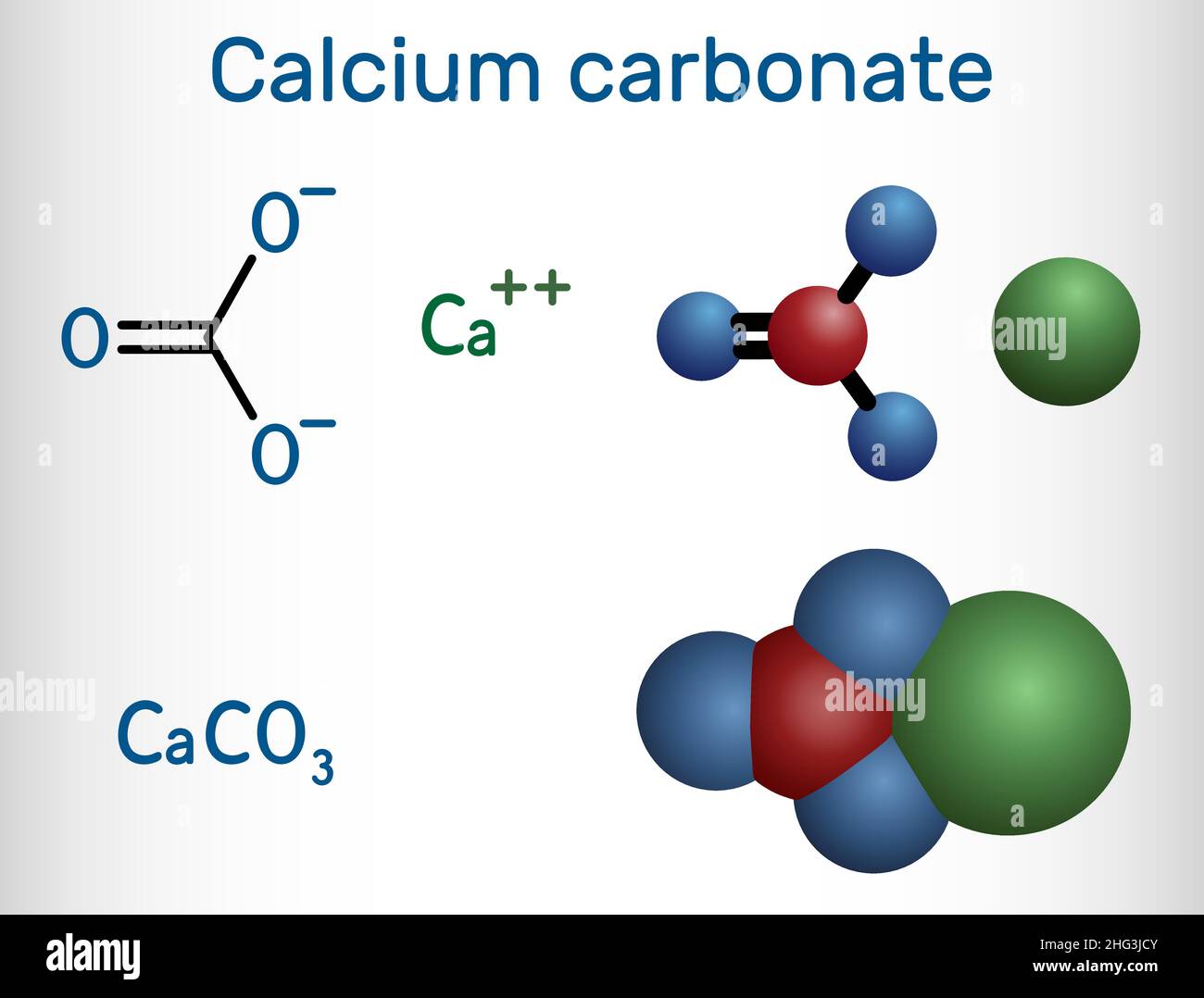 Molecola di carbonato di calcio. È un composto ionico, il sale carbonico del  calcio CaCO3, il sale di calcio, l'additivo alimentare E170. Formula  chimica strutturale Immagine e Vettoriale - Alamy