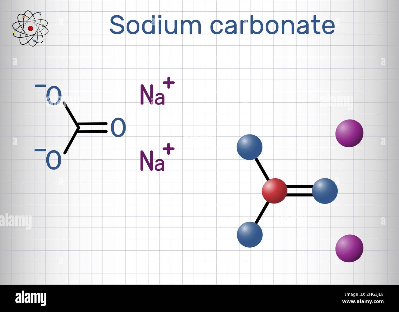 Carbonato di sodio, Na2C03, carbonato di atrio, soda di lavaggio
