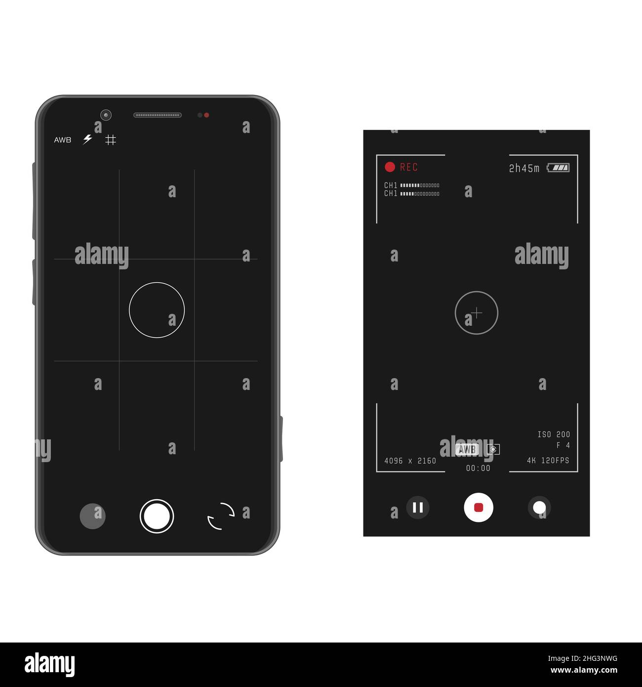 Smartphone con applicazione sovrapposizione fotocamera Illustrazione Vettoriale