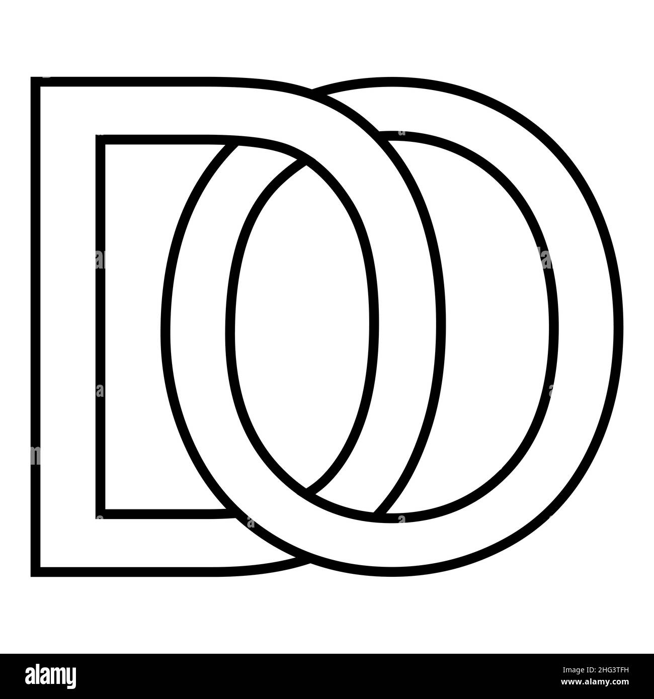 Logo segno do od, icona segno do interlacciato lettere d o Illustrazione Vettoriale
