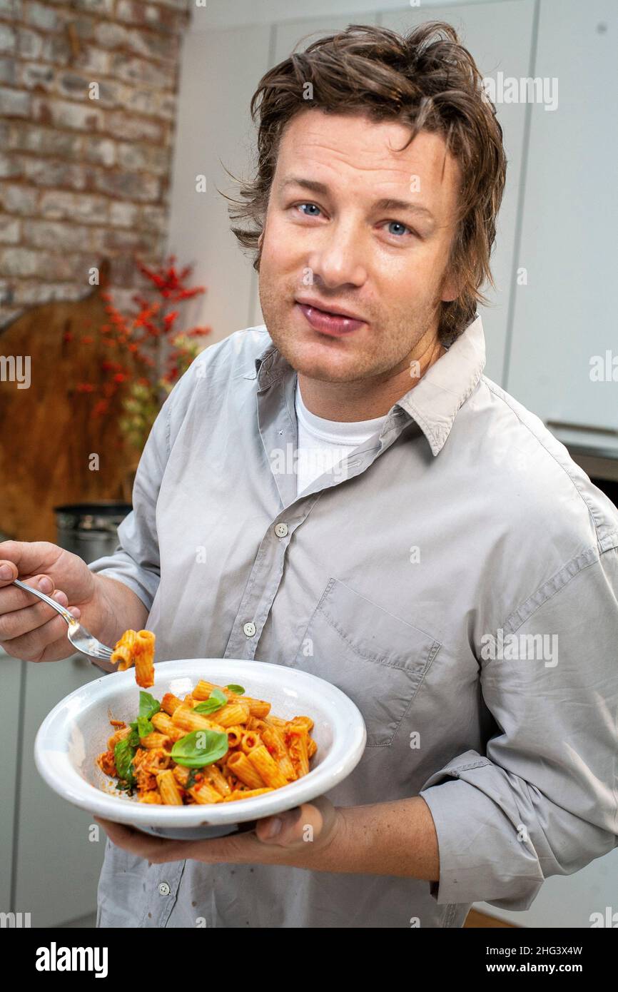 GRAN BRETAGNA / Londra/ Celebrity chef Jamie Oliver 3. Gennaio 2000 Foto Stock