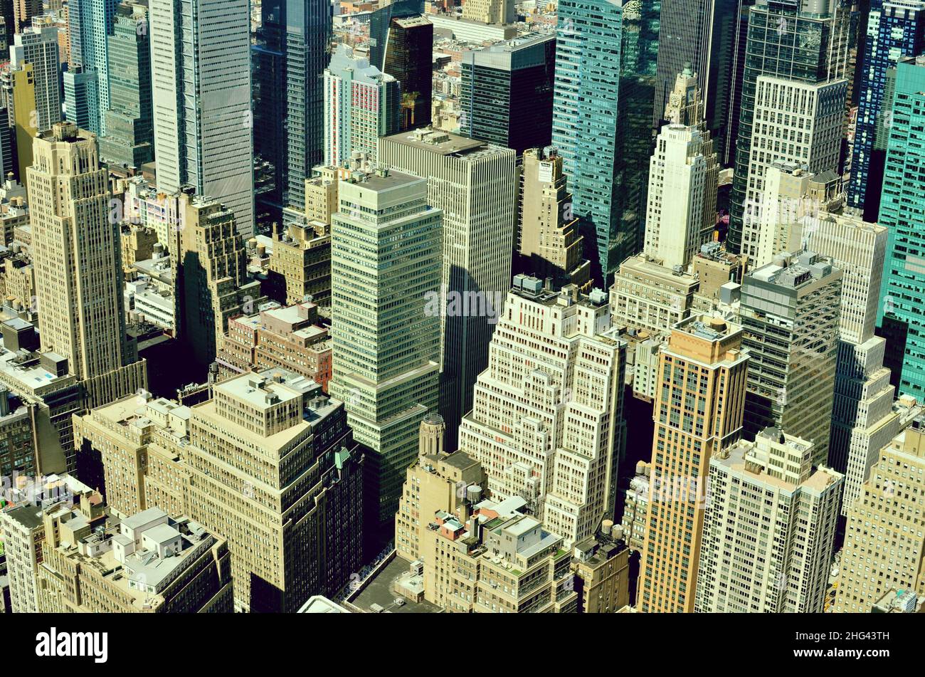Vista panoramica di Manhattan a New York City, schema di grattacieli Foto Stock