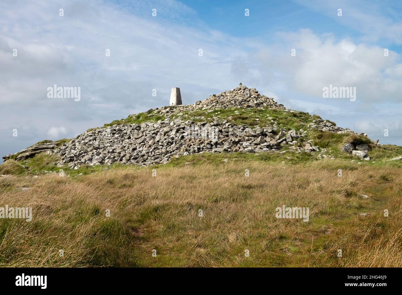 Brown Willy, il punto più alto della Cornovaglia, Regno Unito, si trova a Bodmin Moor Foto Stock