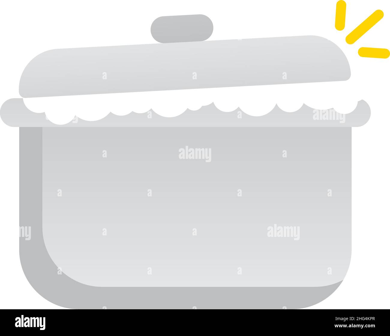Pentola sotto il coperchio vettore acqua bollire in pentola icona Illustrazione Vettoriale