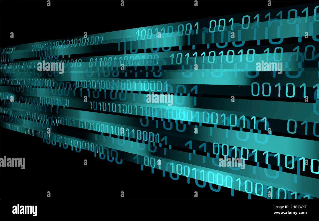 Astratto digitale 3D sfondo blu. Concetto di analisi dei dati del flusso dei codici di informazione. Immagine vettoriale di particelle collegate a punti con mesh a griglia moderna Illustrazione Vettoriale