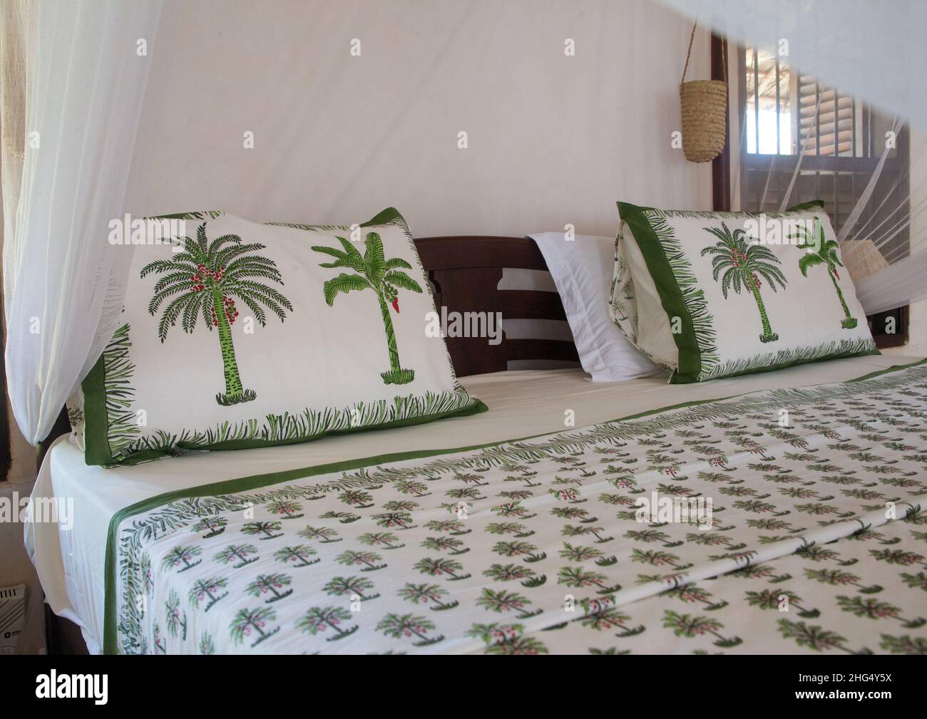 Jahazi House camera da letto, Lamu County, Lamu, Kenya Foto Stock