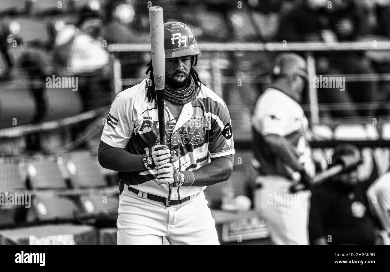 MAZATLAN, MESSICO - 03 FEBBRAIO: Henry Ramos di Los Criollos de Caguas, durante la partita tra Colombia e Porto Rico come parte della Serie del Caribe 2021 al Teodoro Mariscal Stadium il 3 febbraio 2021 a Mazatlan, Messico. (Foto di Luis Gutierrez/Norte foto) Foto Stock