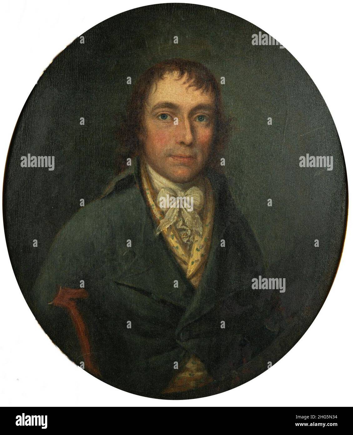 Ritratto ovale di un uomo di William Shuter, olio sul pannello. Foto Stock