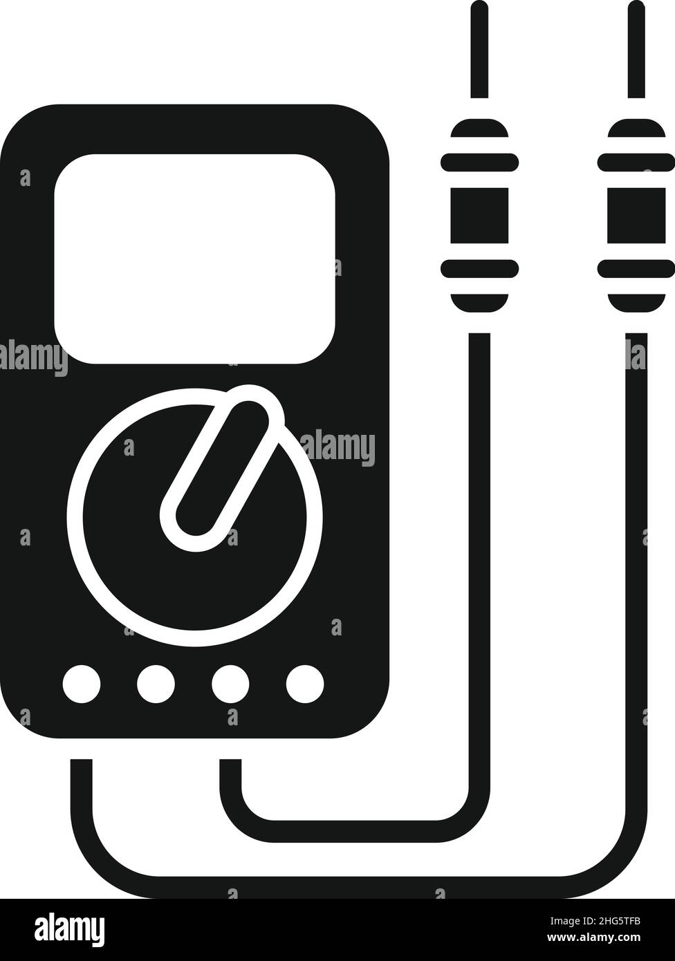 Icona multimetro vettore semplice. Apparecchiatura di tensione. Test elettrico Illustrazione Vettoriale