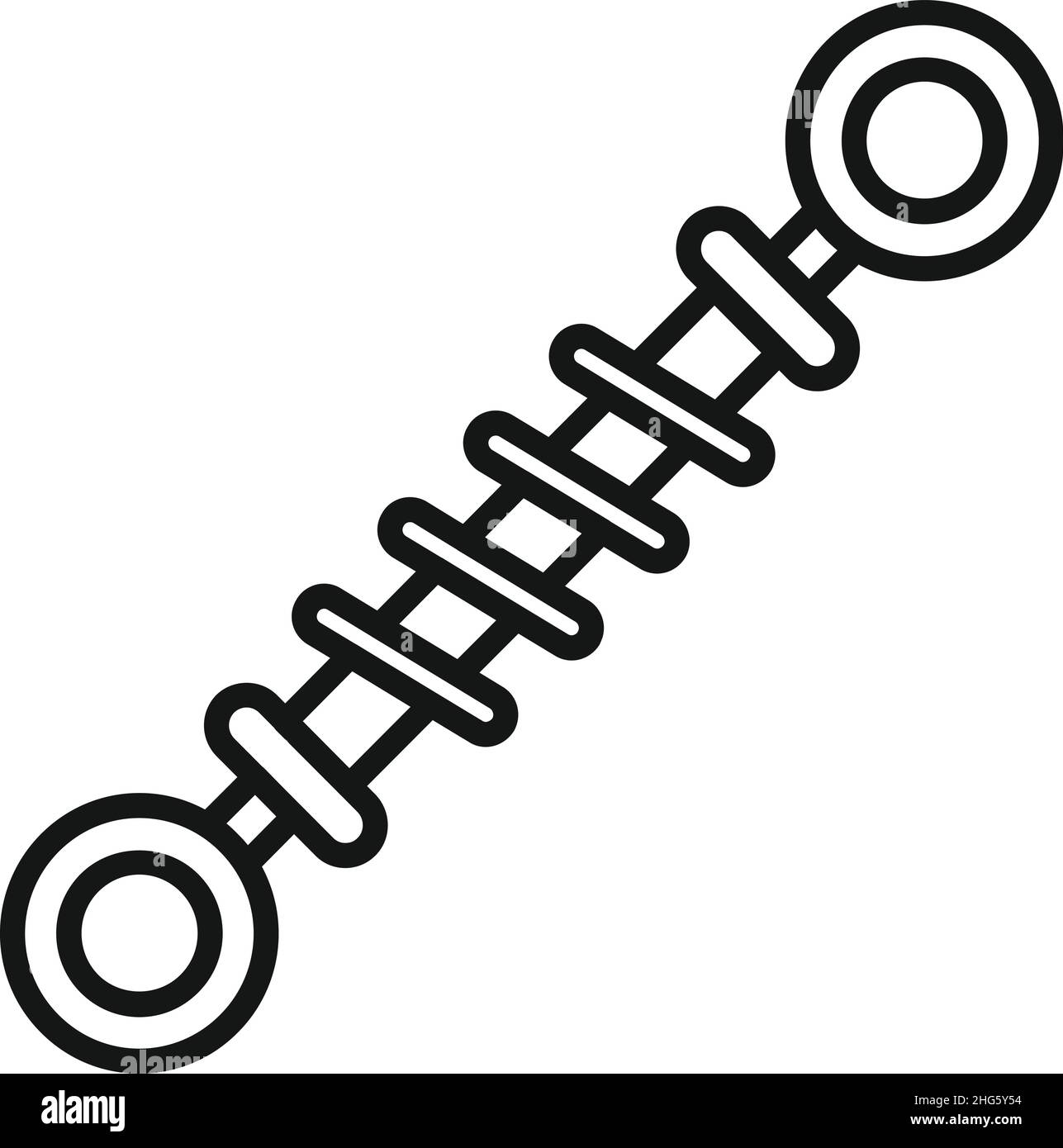 Vettore contorno icona molla auto. Urto parziale. Bobina della sospensione Illustrazione Vettoriale