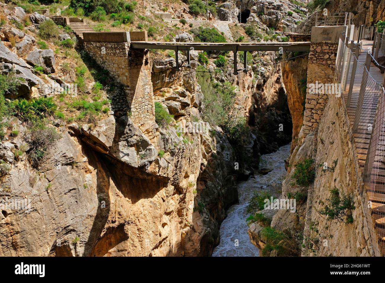 Pista del canyon del Caminito del Rey in Spagna Foto Stock