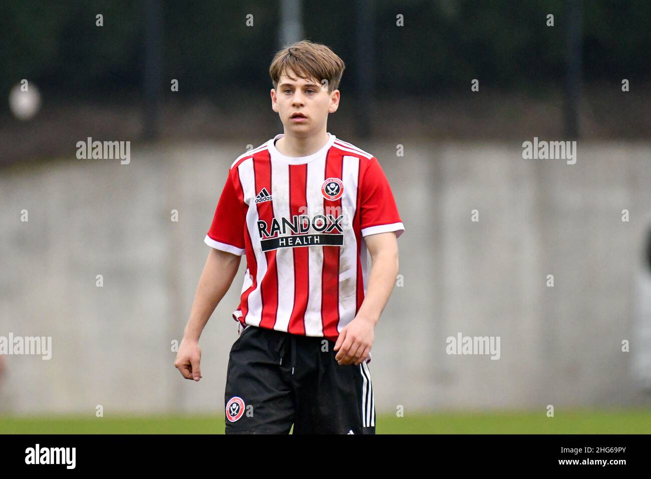 Swansea, Galles. 18 Gennaio 2022. Tom Angell di Sheffield ha Unito Under 18s durante la partita della Professional Development League tra Swansea City Under 18s e Sheffield United Under 23s alla Swansea City Academy di Swansea, Galles, Regno Unito il 18 gennaio 2022. Credit: Duncan Thomas/Majestic Media. Foto Stock