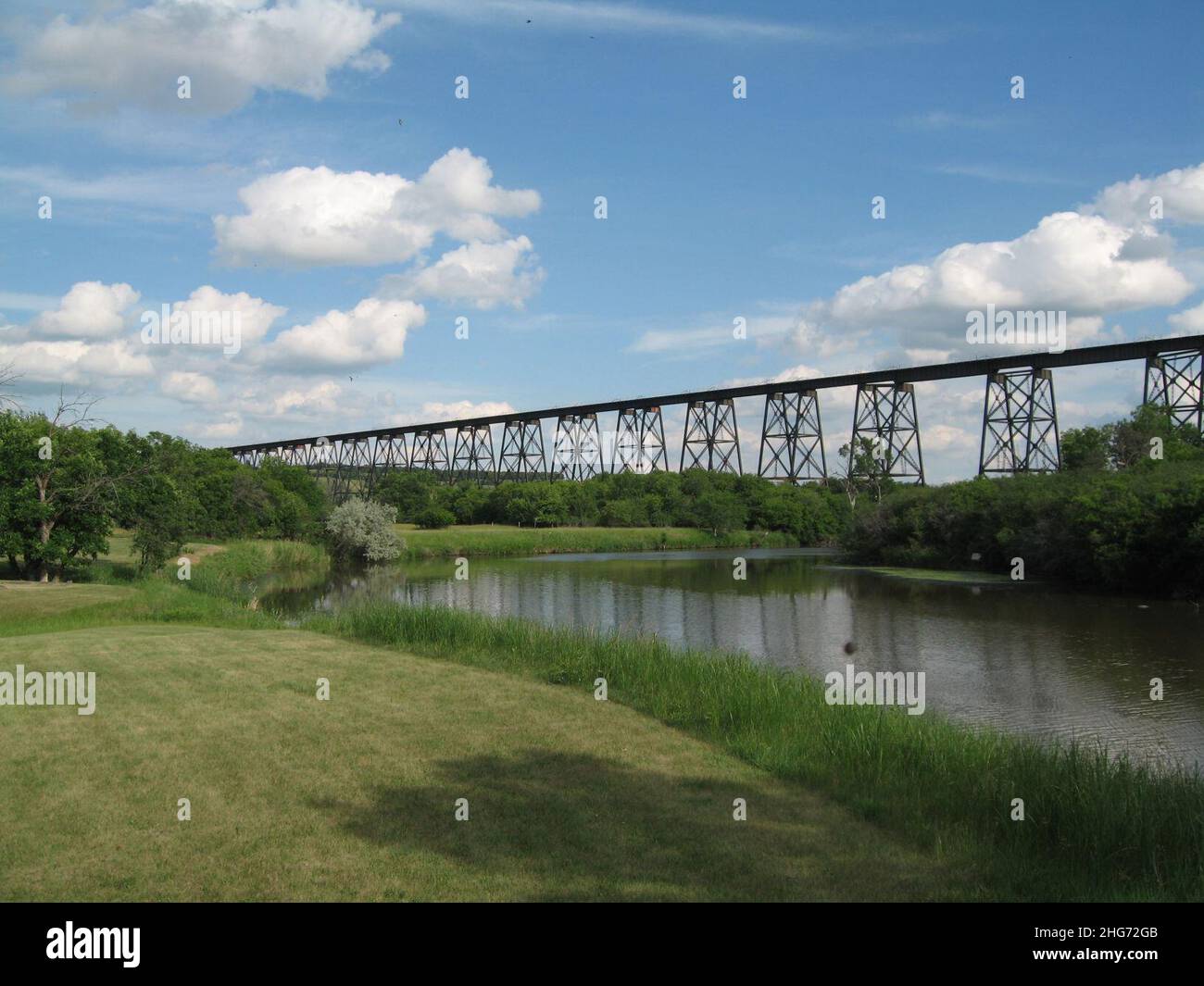 Sheyenne River Valley Scenic Byway - Highline Bridge dalla Route 19 Foto Stock