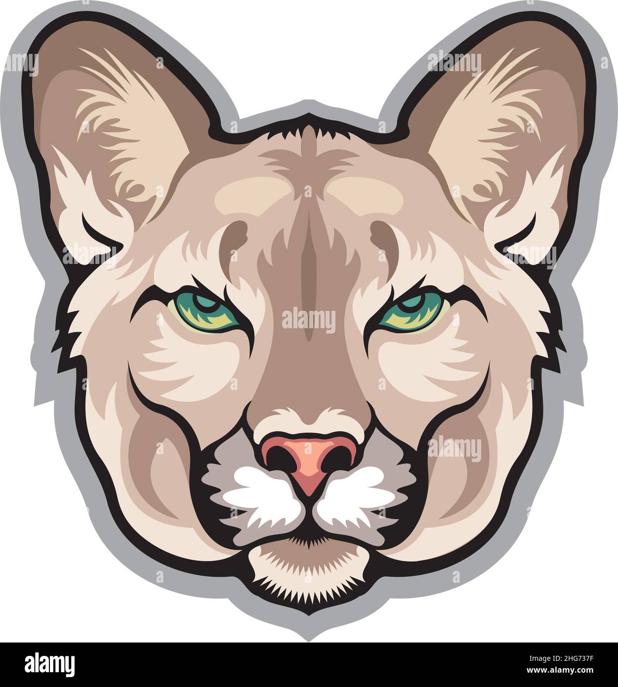 Cougar (Puma, leone di montagna) Mascot animale Illustrazione Vettoriale