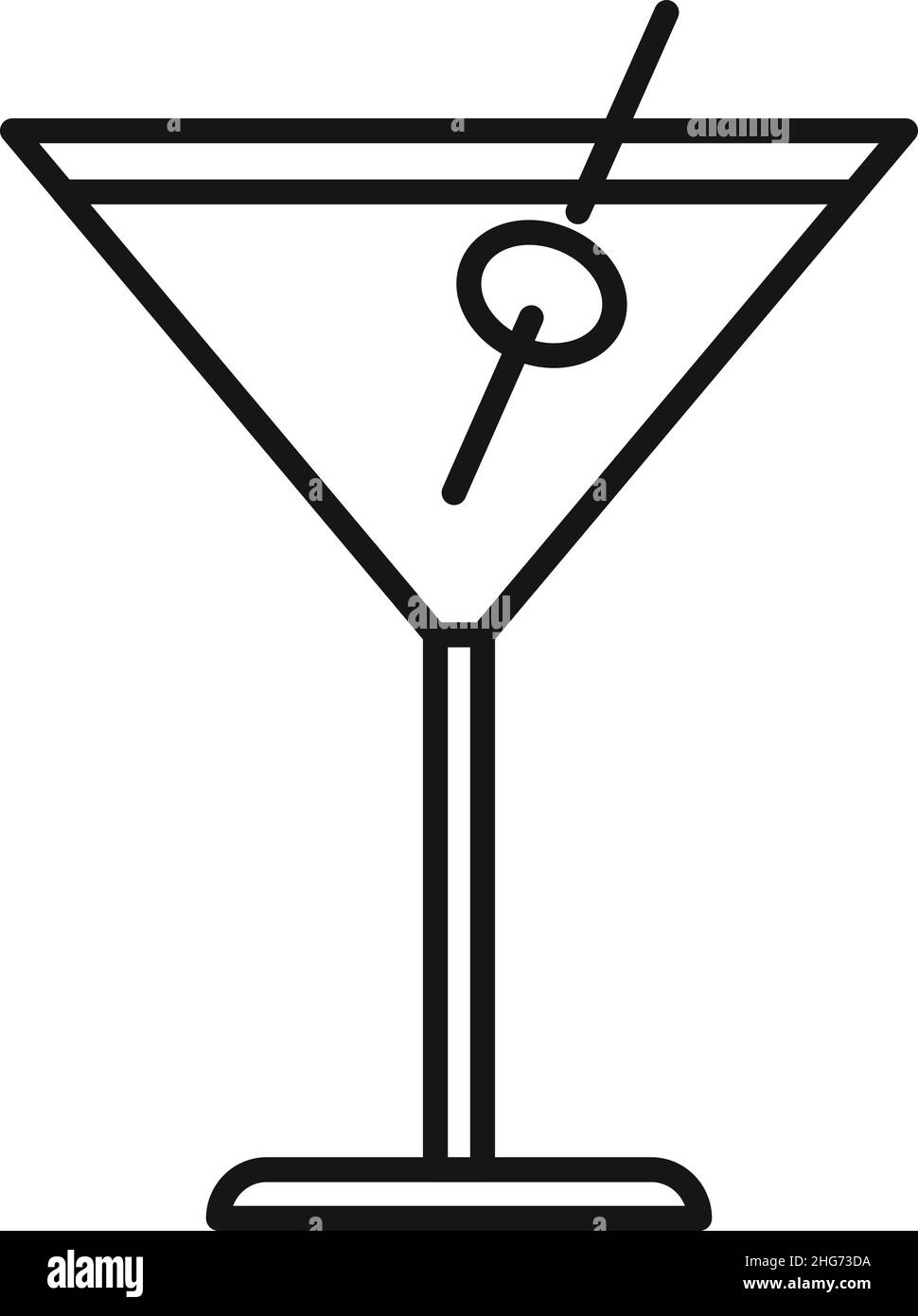 Cocktail di pomodoro icona contorno vettore. Bevanda a base di succo. Bevanda di vetro Illustrazione Vettoriale