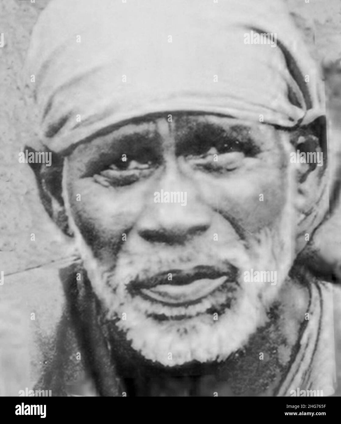 Ritratto di Shirdi Sai Baba. Foto Stock