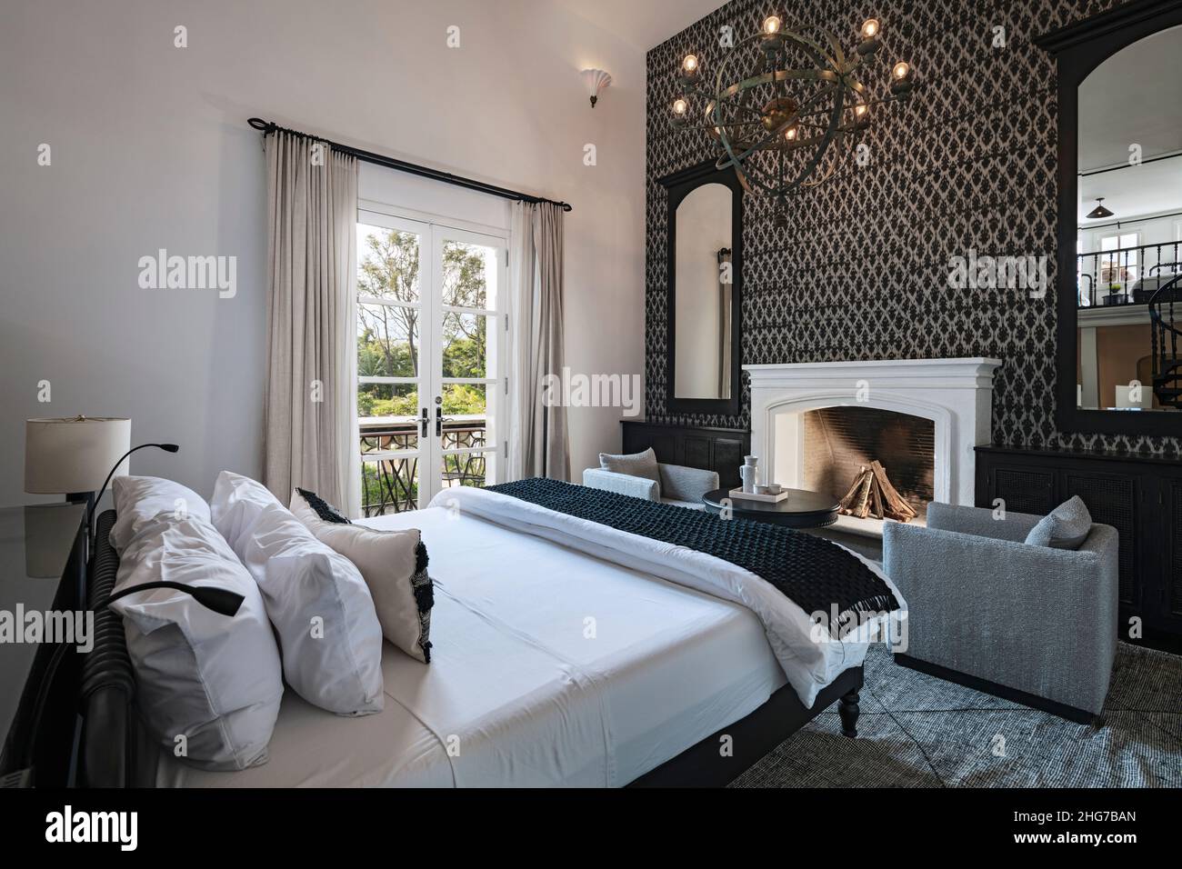 Una suite a Villa Bokeh, un hotel di lusso ad Antigua Guatemala Foto Stock