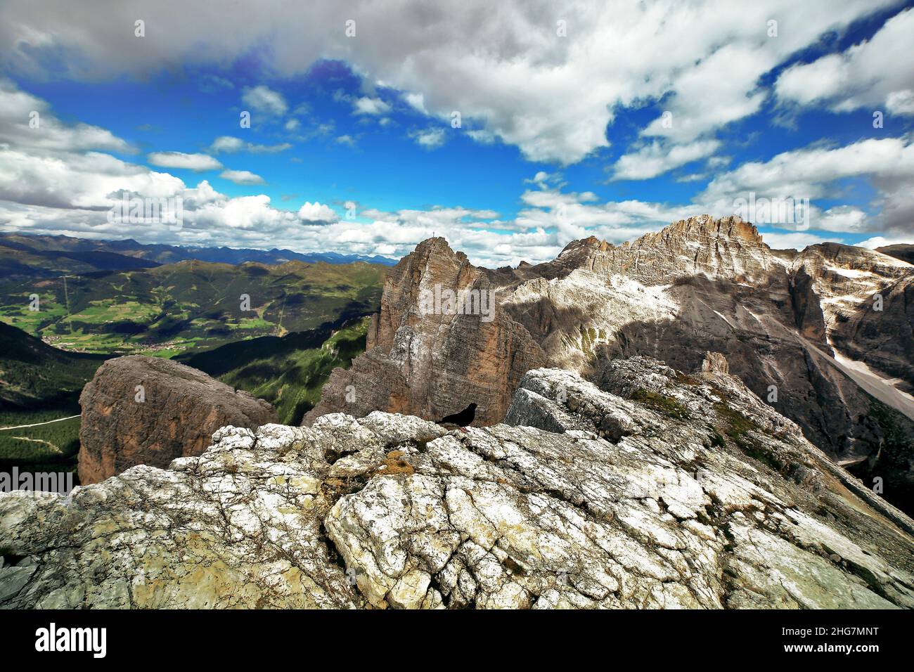 Sesto dolomite e Croda Fiscalina Panorama, Rossa, Trentino alto adige, Italia Foto Stock