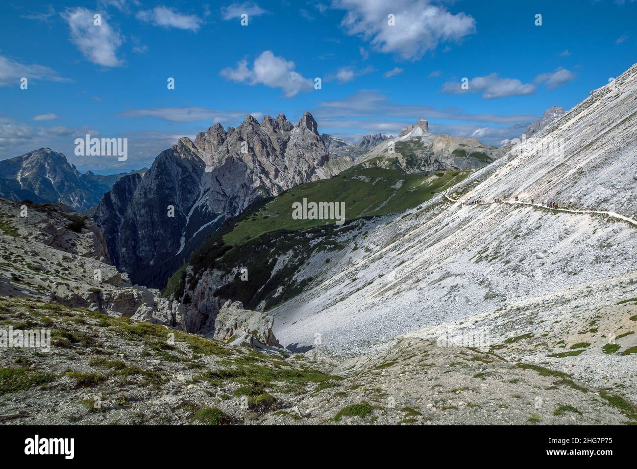 Panorama delle alpi della Val Fiscalina, Trentino alto Adige, Italia Foto Stock