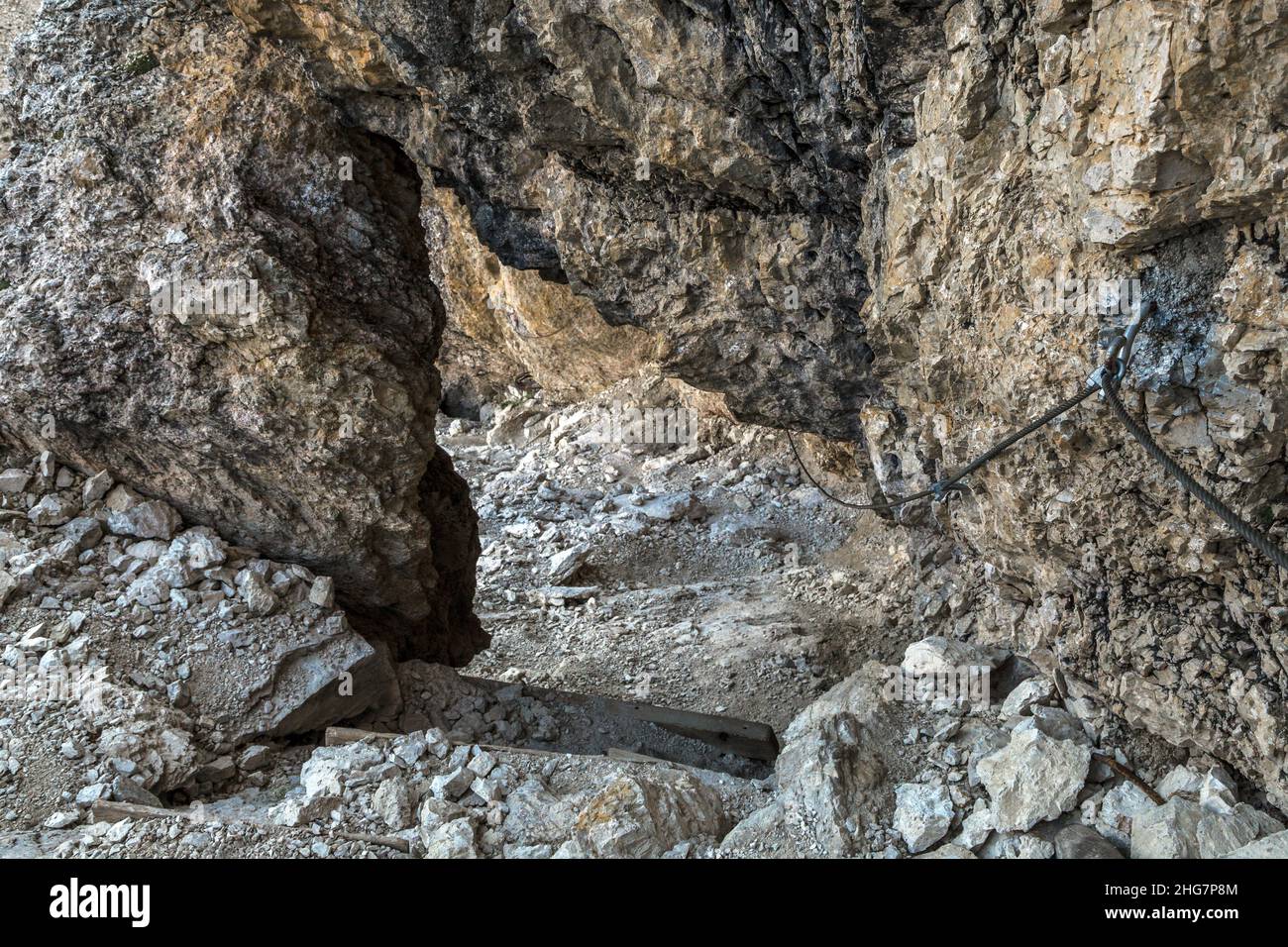 Sentiero escursionistico Bonacossa via ferrata in Trentino Dolomiti Foto Stock