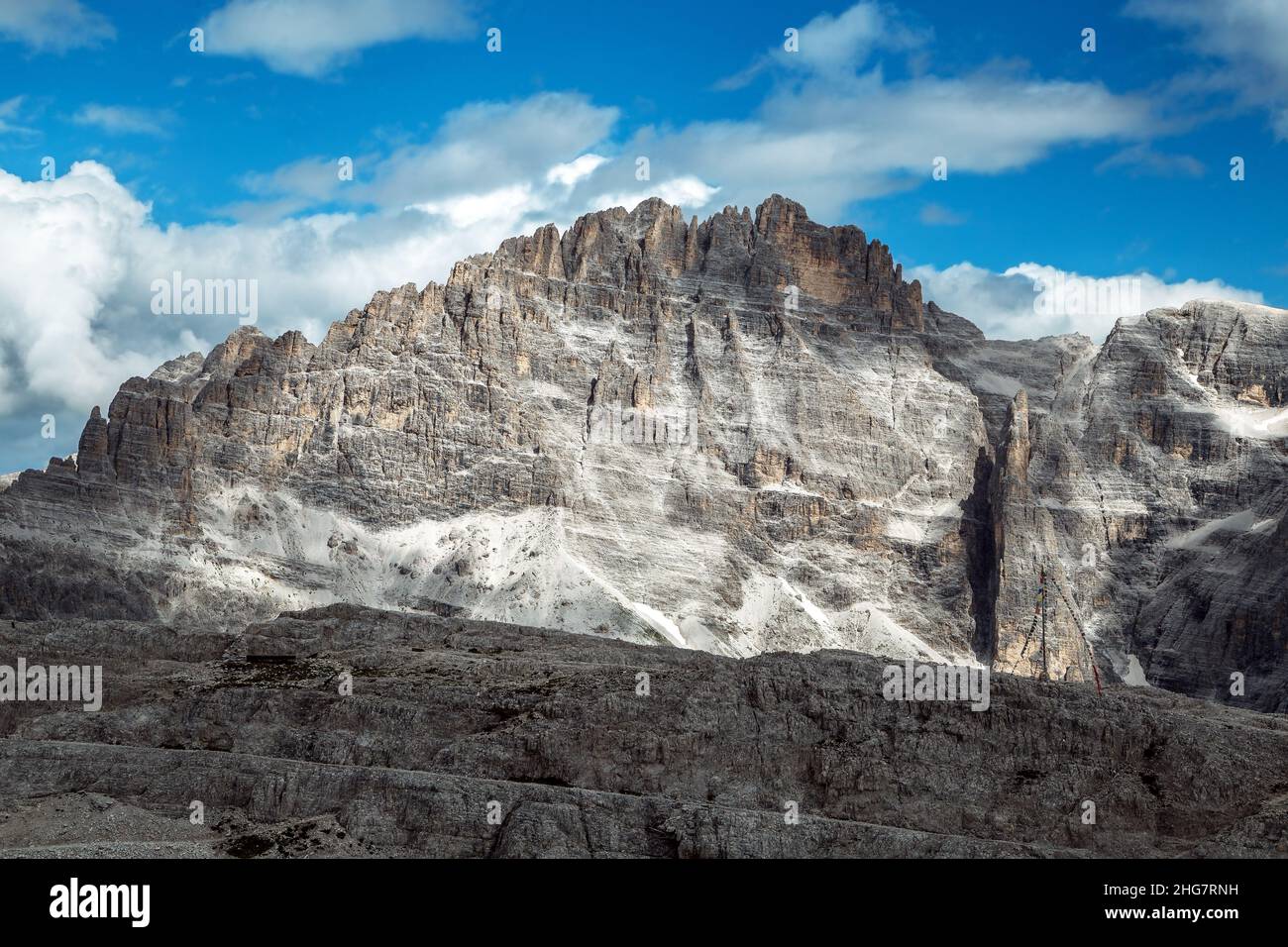 Croda dei toni nel Parco Nazionale delle tre cime Lavaredo dolomite, Italia Foto Stock