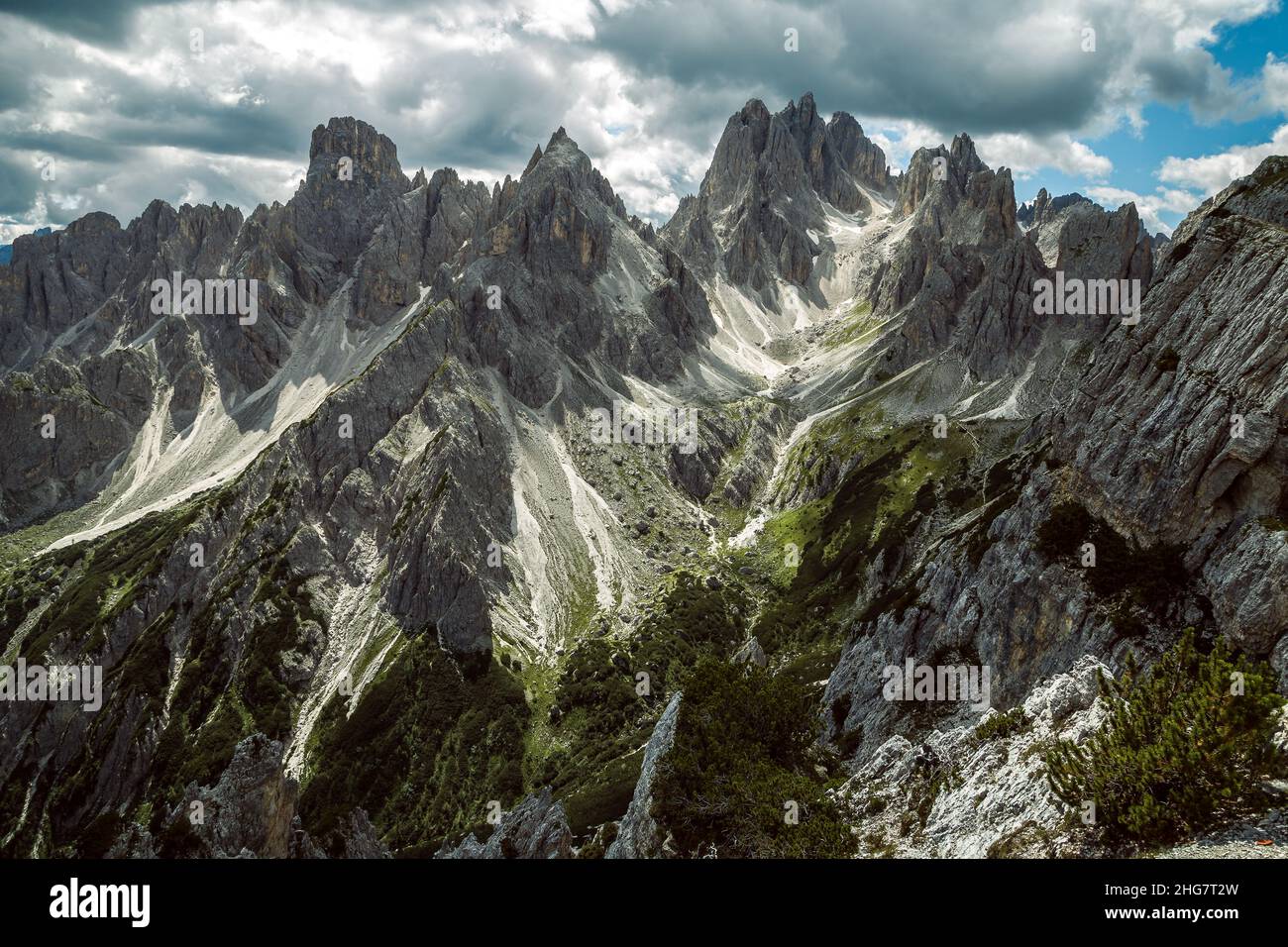 Cadini Misurina dolomite italiane gemme nascoste nelle alpi, Trentino, Italia Foto Stock