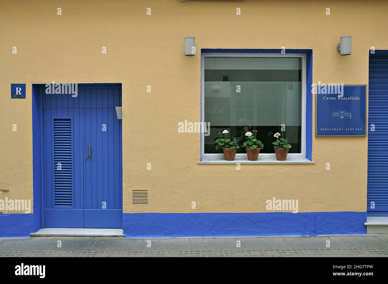 Ristorante Sant Pau a Sant Pol de Mar nella regione Maresme della provincia di Barcellona, Catalogna, Spagna Foto Stock