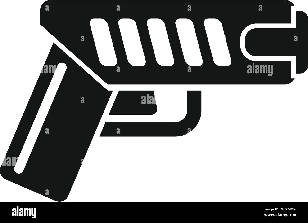 Icona di gomma arma vettore semplice. Pistola di polizia. Tazer Stun Illustrazione Vettoriale