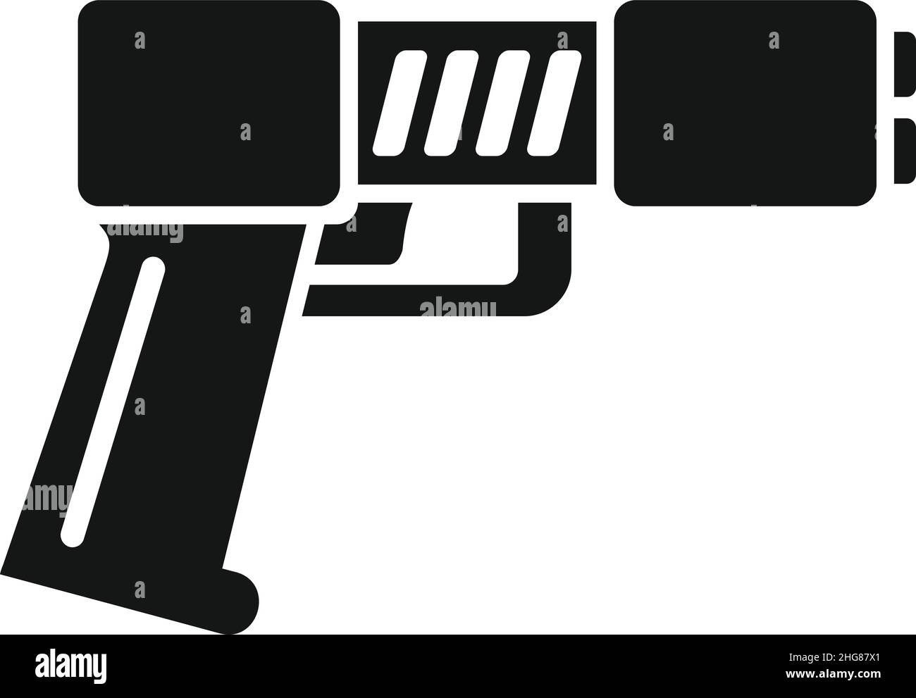 Polizia Taser icona semplice vettore. Pistola stun. Shock di difesa Illustrazione Vettoriale