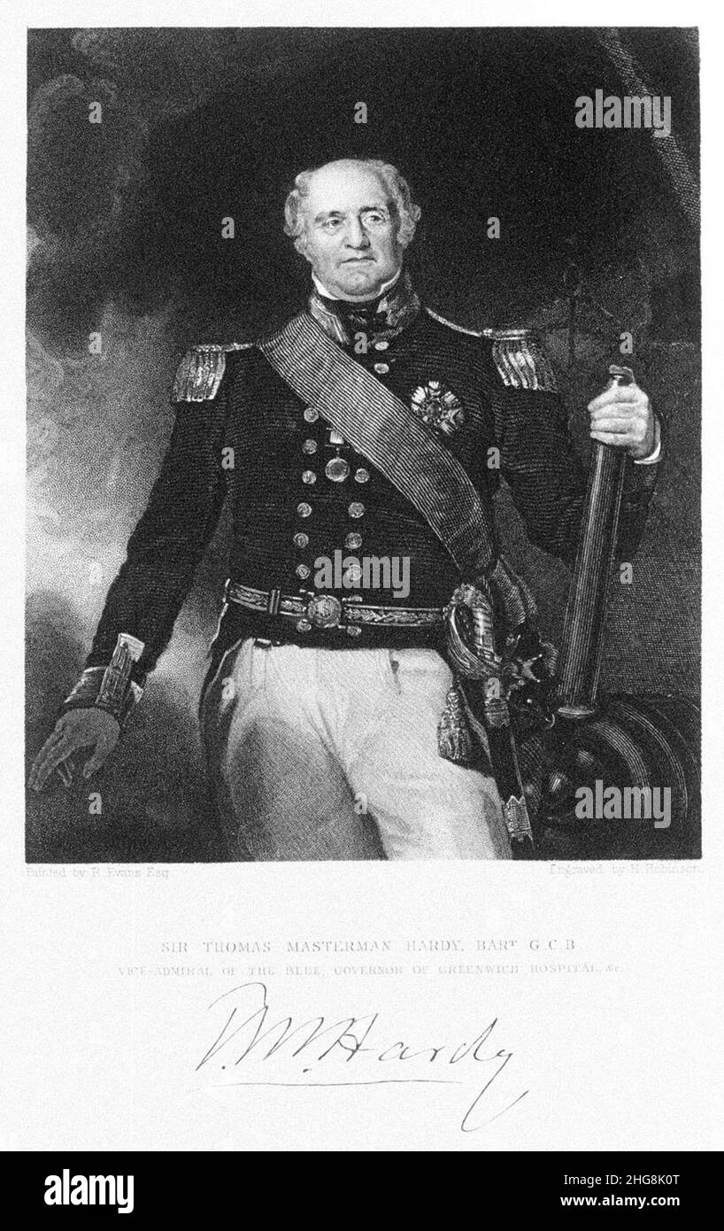 Sir Thomas Masterman Hardy, Bart, G.C.B. Vice Ammiraglio del blu, Governatore del Greenwich Hospital, &c Foto Stock