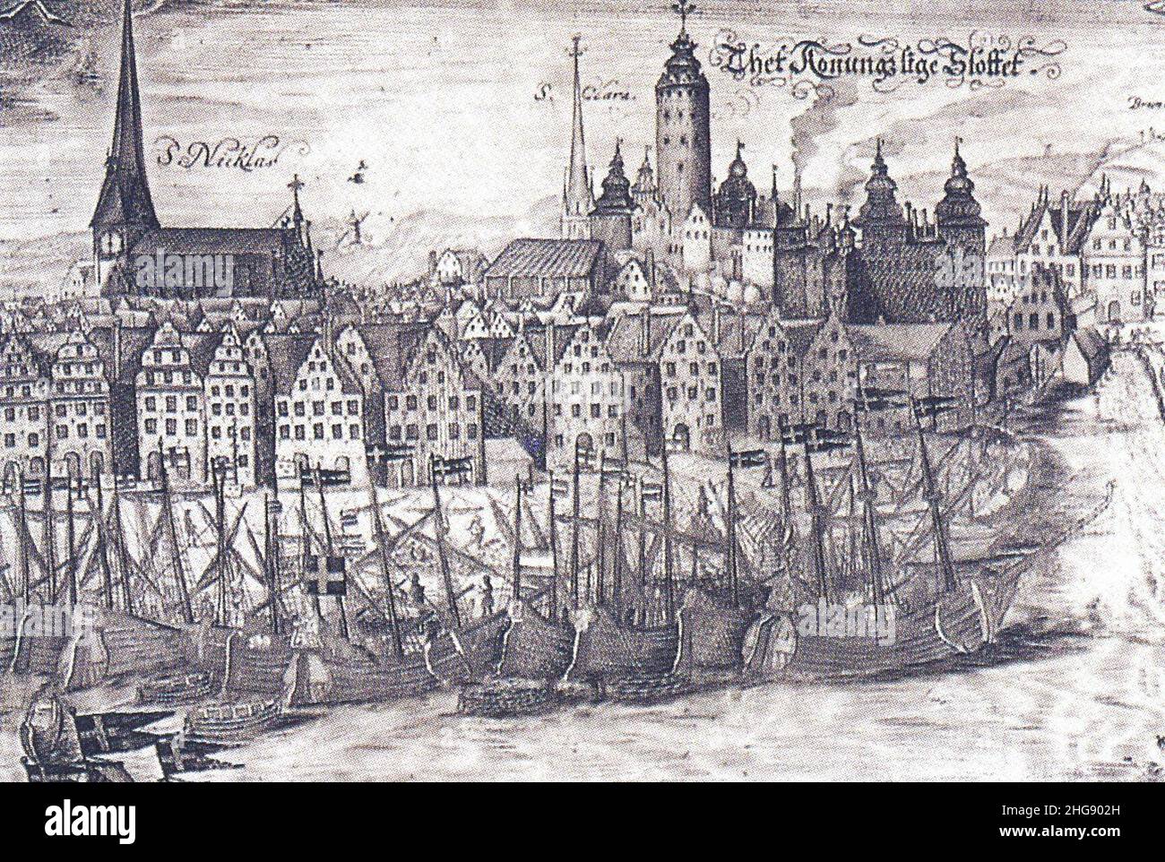 Skeppsbron 1650. Foto Stock