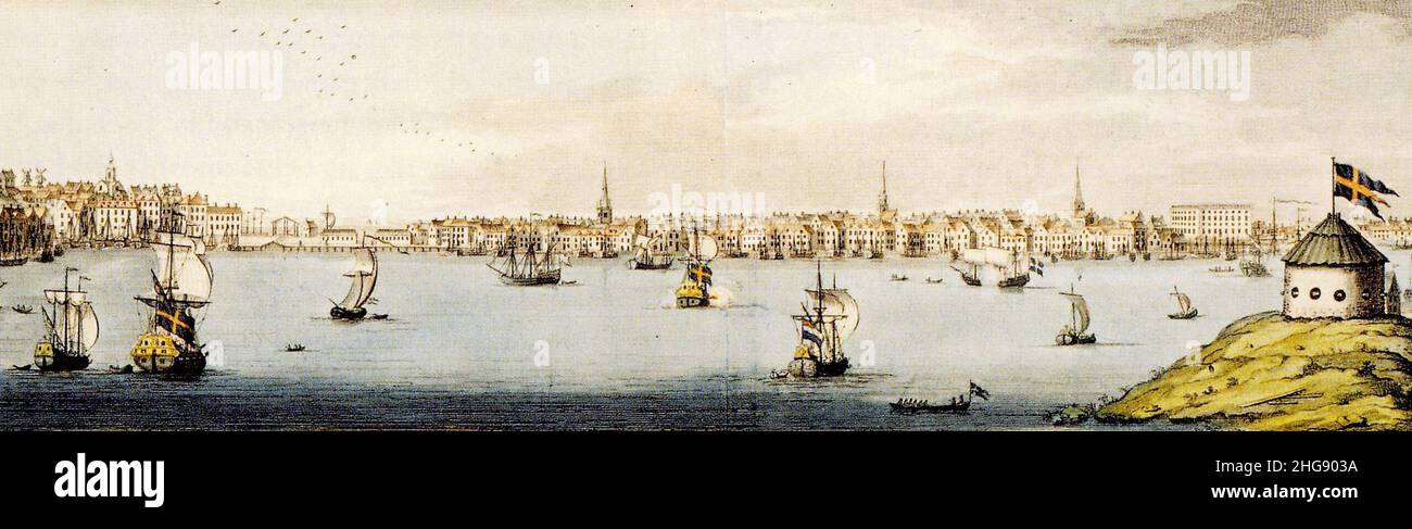 Skeppsbron 1725. Foto Stock