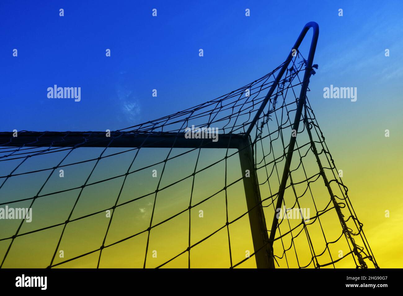 calcio o posto di obiettivo di calcio Foto Stock