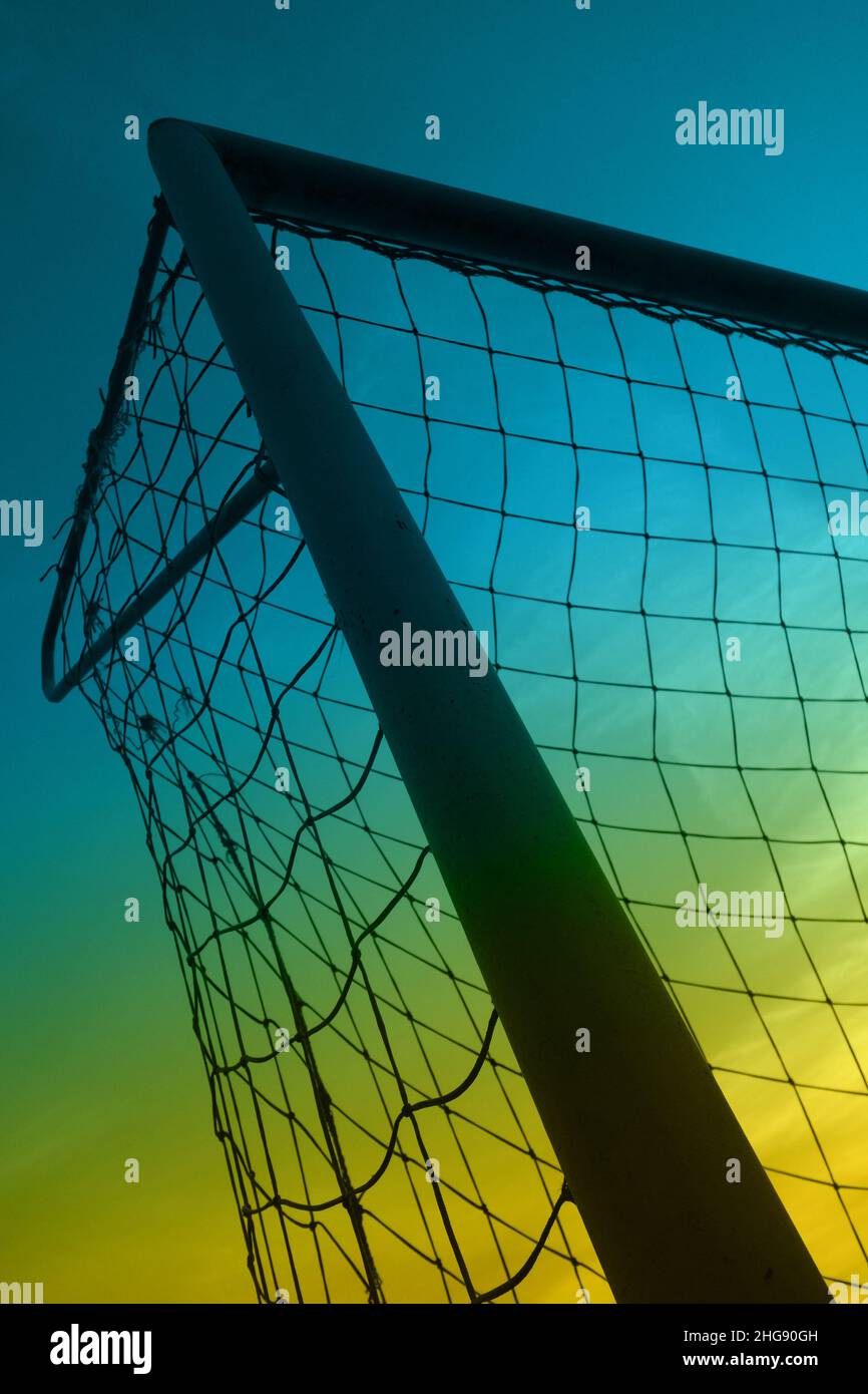 calcio o posto di obiettivo di calcio Foto Stock