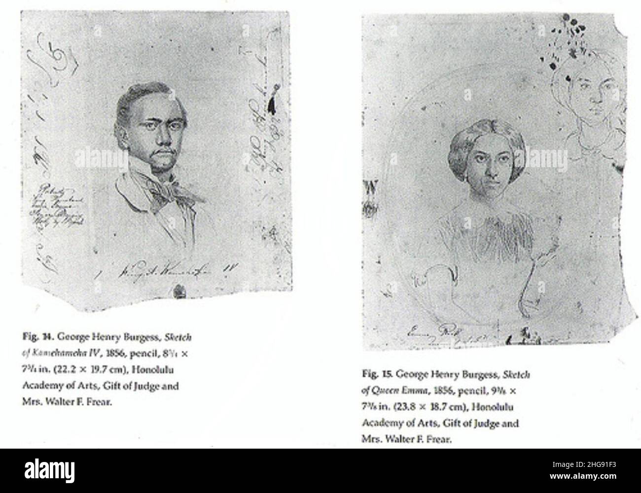 Schizzo di Kamehameha IV e Regina Emma. Foto Stock